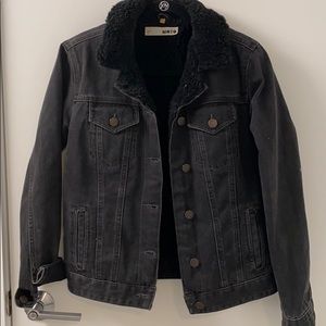 Topshop Shearling Denim Jacket